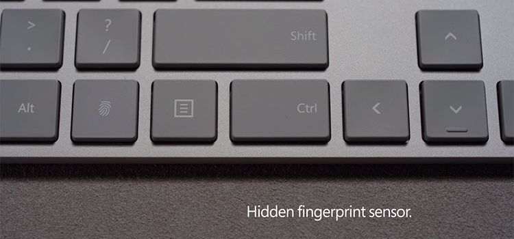Microsoft představil klávesnici se zabudovanou čtečkou otisků prstů